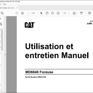 CAT MD6640 Foreuse Utilisation et entretien Manuel SN DR612159 - PDF DOWNLOAD