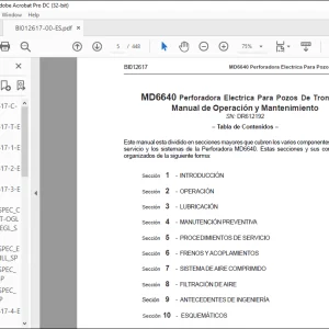 CAT MD6640 Perforadora Electrica Para Pozos De Tronadura Manual de Operación y Mantenimiento SN DR612192 - PDF DOWNLOAD (Spanish)
