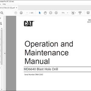 CAT MD6640 Perforadora Electrica Para Pozos De Tronadura Manual de Operación y Mantenimiento - PDF DOWNLOAD (Spanish)