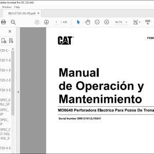 CAT MD6640 Perforadora Electrica Para Pozos De Tronadura Manual de Operación y Mantenimiento SNDR612191/2J70X41 - PDF DOWNLOAD (Spanish)