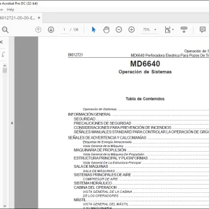 CAT MD6640 Perforadora Electrica Para Pozos De Tronadura Operación de Sistemas Manual  - PDF DOWNLOAD (Spanish)