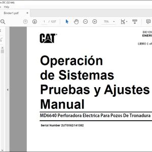 CAT MD6640 Perforadora Electrica Para Pozos De Tronadura Operación de Sistemas Pruebas y Ajustes Manual BI010989 - PDF DOWNLOAD