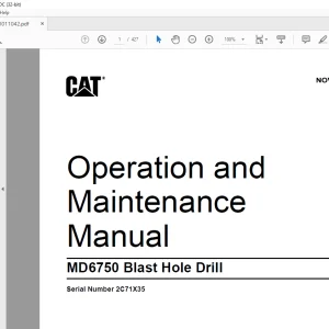 CAT MD6750 Blast Hole Drill Operation & Maintenance Manual SN 2C71X35 - PDF DOWNLOAD