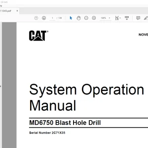 CAT MD6750 Blast Hole Drill System Operation Manual SN 2C71X35 - PDF DOWNLOAD
