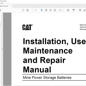CAT Mine Power Storage Batteries Maintenance and Repair Manual - PDF DOWNLOAD