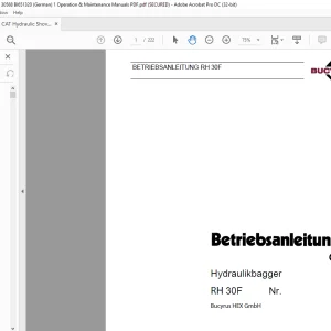 CAT RH 30F Hydraulikbagger Betriebsanleitung 3666170 - PDF DOWNLOAD (German)