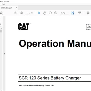 CAT SCR 120 Series Battery Charger Operation Manual BI016805 -  PDF DOWNLOAD