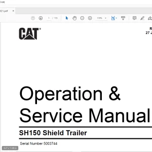 CAT SH150 Shield Trailer Operation & Service Manual SN 5003744 - PDF DOWNLOAD