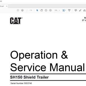 CAT SH150 Shield Trailer Operation & Service Manual SN 5003746 - PDF DOWNLOAD