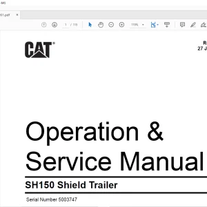CAT SH150 Shield Trailer Operation & Service Manual SN 5003747 - PDF DOWNLOAD