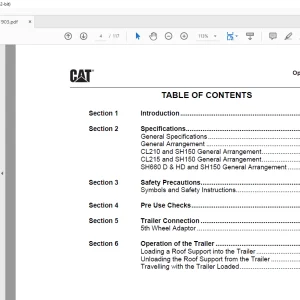 CAT SH150 Shield Trailer Operation & Service Manual SN 5003980 - PDF DOWNLOAD