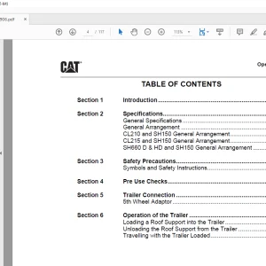 CAT SH150 Shield Trailer Operation & Service Manual SN 5003983 - PDF DOWNLOAD