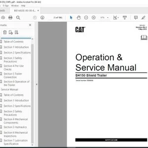 CAT SH150 Shield Trailer Operation & Service Manual SN 5004099 - PDF DOWNLOAD