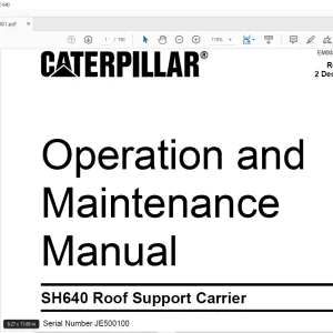 CAT SH640 Roof Support Carrier Operation & Maintenance Manual SN JE500100 - PDF DOWNLOAD