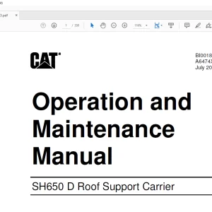 CAT SH650 D Roof Support Carrier Operation & Maintenance Manual BI001883 - PDF DOWNLOAD