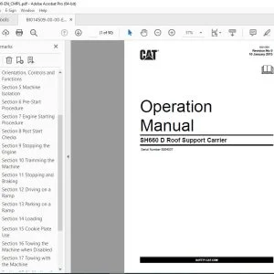 CAT SH660 D Roof Support Carrier Operation Manual BI014509 - PDF DOWNLOAD