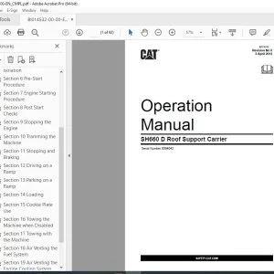 CAT SH660 D Roof Support Carrier Operation Manual SN 5004042 - PDF DOWNLOAD