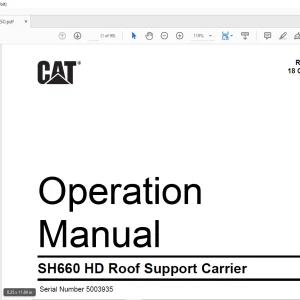 CAT SH660 HD Roof Support Carrier Operation Manual SN 5003935 - PDF DOWNLOAD