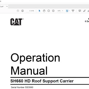 CAT SH660 HD Roof Support Carrier Operation Manual SN 5003990 - PDF DOWNLOAD