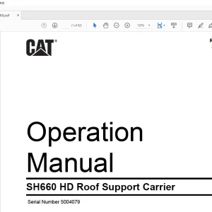 CAT SH660 HD Roof Support Carrier Operation Manual SN 5004079 - PDF DOWNLOAD