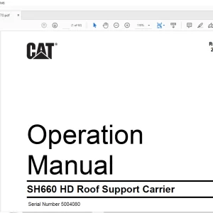 CAT SH660 HD Roof Support Carrier Operation Manual SN 5004080 - PDF DOWNLOAD