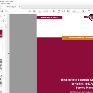 CAT SKSS Infinity Blasthole Drill Service Manual SN 1S67A29 - PDF DOWNLOAD