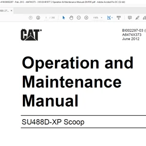 CAT SU488D-XP Scoop Operation & Maintenance Manual BI002297-03 - PDF DOWNLOAD