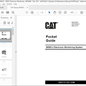 CAT Scoop SEMS 2 Electronic Monitoring System Pocket Guide Manual BI016940 - PDF DOWNLOAD