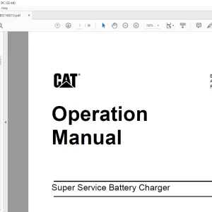 CAT Super Service Battery Charger Operation Manual BI016810 - PDF DOWNLOAD