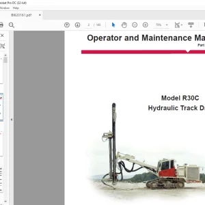 CAT TEREX REEDRILL R30C Hydraulic Track Drill Operator and Maintenance Manual BI620161  - PDF DOWNLOAD