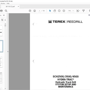 CAT Terex SCH2500 SCH3500 SCH4500 HYDRA-TRACE Hydraulic Track Drill System Setup & Maintenance Manual BI116122 - PDF DOWNLOAD