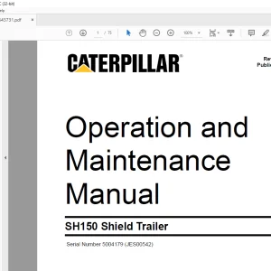 CATERPILLAR SH150 Shield Trailer Operation & Maintenance Manual SN 5004179 (JES00542) - PDF DOWNLOAD