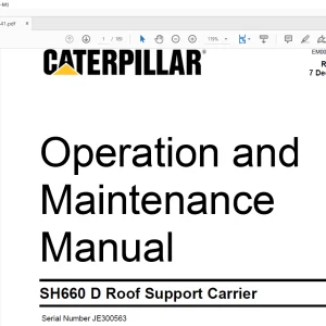 CATERPILLAR SH660 D Roof Support Carrier Operation & Maintenance Manual EM008841-0 - PDF DOWNLOAD