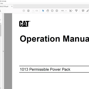 Cat 1013 Permissible Power Pack Operation Manual BI632799 - PDF DOWNLOAD