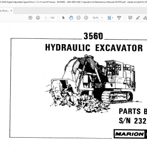 Cat 3560 Hydraulic Excavator Parts Book Manual SN 23255 - PDF DOWNLOAD