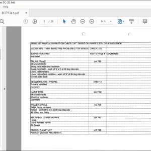 Cat 495BII MECHANICAL INSPECTION CHECK LIST - BASED ON PARTS CATALOGUE MANUAL - PDF DOWNLOAD