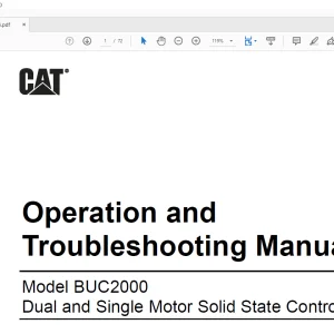 Cat BUC2000 Dual & Single Motor Solid State Controller Operation & Troubleshooting Manual BI001458 - PDF DOWNLOAD