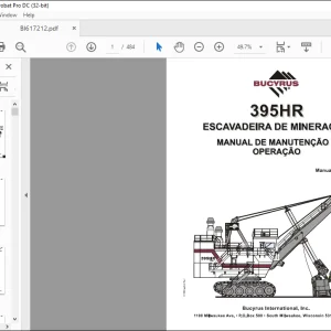 Cat BUCYRUS 395HR ESCAVADEIRA DE MINERACAO MANUAL DE MANUTENCAO E OPERACAO  - PDF DOWNLOAD (French)