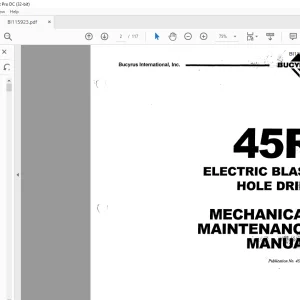 Cat BUCYRUS 45R ELECTRIC BLAST HOLE DRILL MECHANICAL MAINTENANCE MANUAL - PDF DOWNLOAD