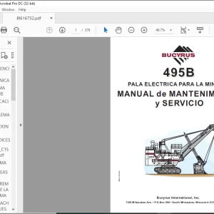Cat BUCYRUS 495B PALA ELECTRICA PARA LA MINERIA MANUAL de MANTENIMIENTO y SERVICIO BI616752 - PDF DOWNLOAD (Spanish)