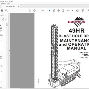 Cat BUCYRUS 49HR BLAST HOLE DRILL MAINTENANCE and OPERATION MANUAL SN 141375 - PDF DOWNLOAD