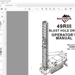 Cat BUCYRUS 49RIII BLAST HOLE DRILL OPERATOR’S MANUAL BI616875 - PDF DOWNLOAD