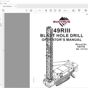Cat BUCYRUS 49RIII BLAST HOLE DRILL OPERATOR’S MANUAL SN141133 -  PDF DOWNLOAD