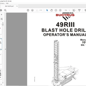 Cat BUCYRUS 49RIII Blast Hole Drill Operator’s Manual SN 141129 -  PDF DOWNLOAD