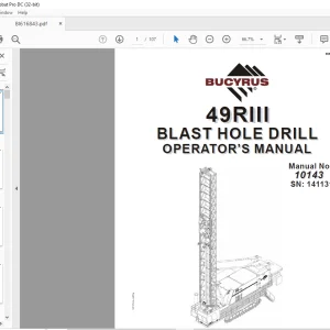 Cat BUCYRUS 49RIII Blast Hole Drill Operator’s Manual SN 141131 - PDF DOWNLOAD