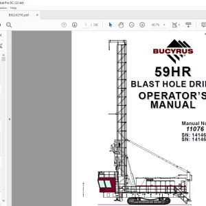 Cat BUCYRUS 59HR BLAST HOLE DRILL OPERATOR’S MANUAL BI624276 - PDF DOWNLOAD