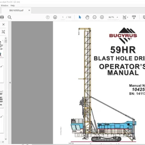 Cat BUCYRUS 59HR Blast Hole Drill Operator’s Manual 10425 - PDF DOWNLOAD