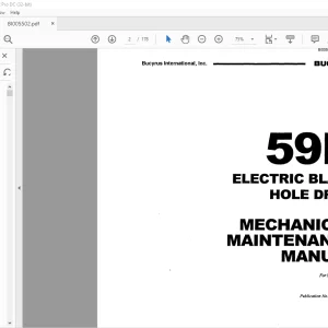 Cat BUCYRUS 59R ELECTRIC BLAST HOLE DRILL MECHANICAL MAINTENANCE MANUAL - PDF DOWNLOAD