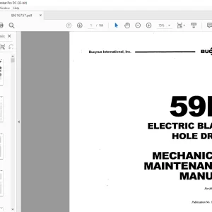 Cat BUCYRUS 59R ELECTRIC BLAST HOLE DRILL MECHANICAL MAINTENANCE MANUAL BI616757  - PDF DOWNLOAD