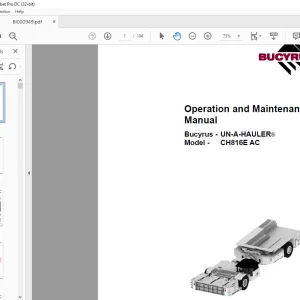 Cat BUCYRUS CH816E AC Operation and Maintenance Manual BI000949- PDF DOWNLOAD
